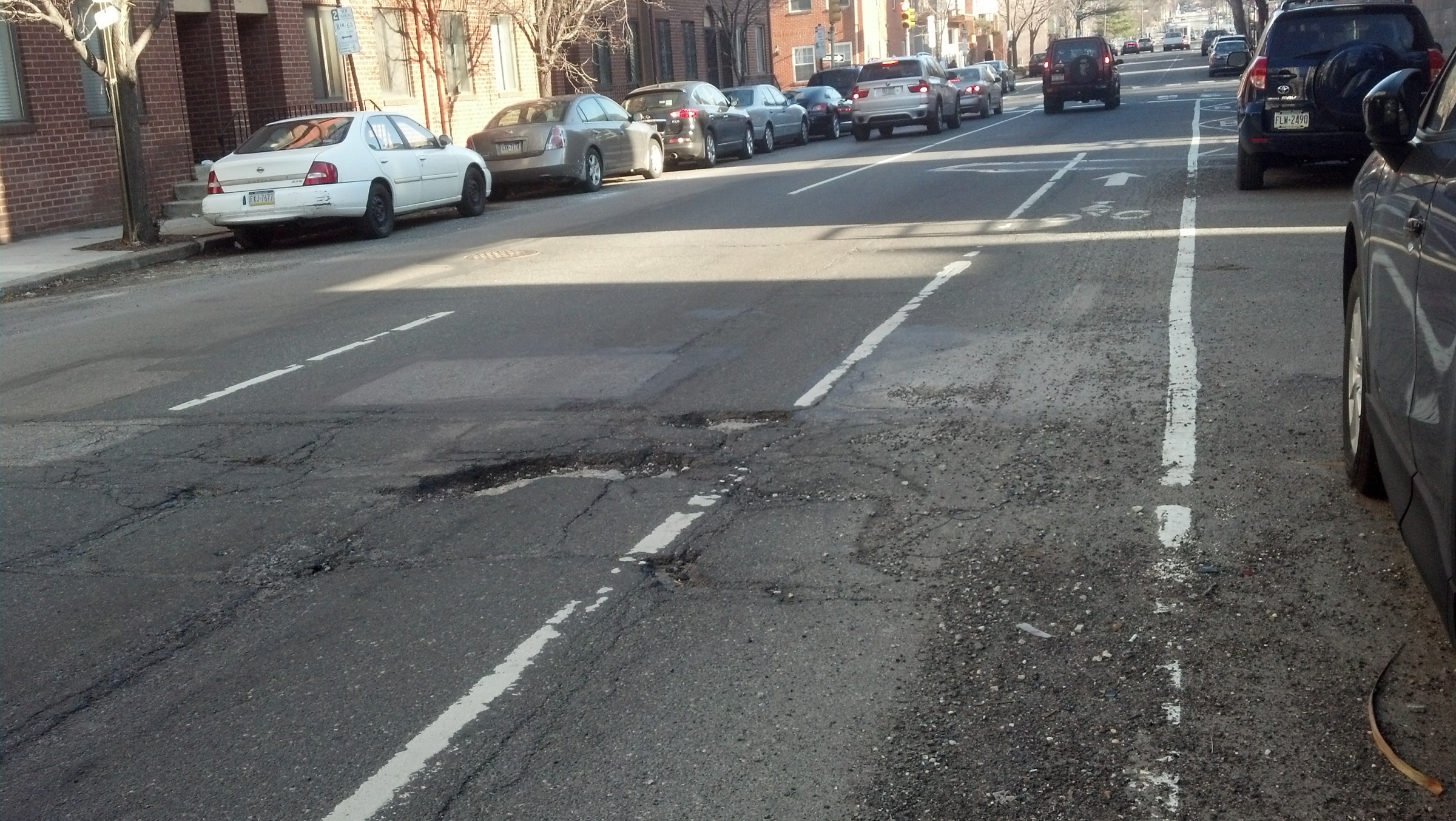 bike lane pothole1 – Bicycle Coalition of Greater Philadelphia